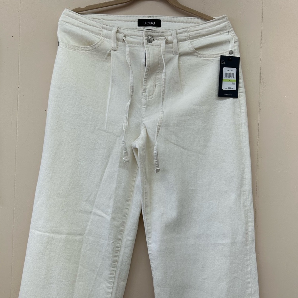 BCBG Ivory Denim Trousers